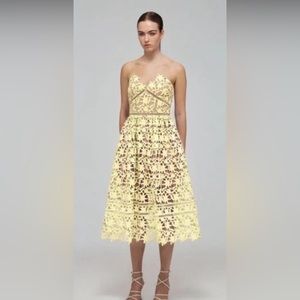 Self-Portrait Yellow Azaelea Dress size US 8 light yellow pastel